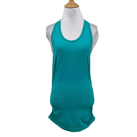 Athleta Tank Top Womens S Small Caribbean Speedlight Seamless Racerback Ruched - Picture 1 of 10
